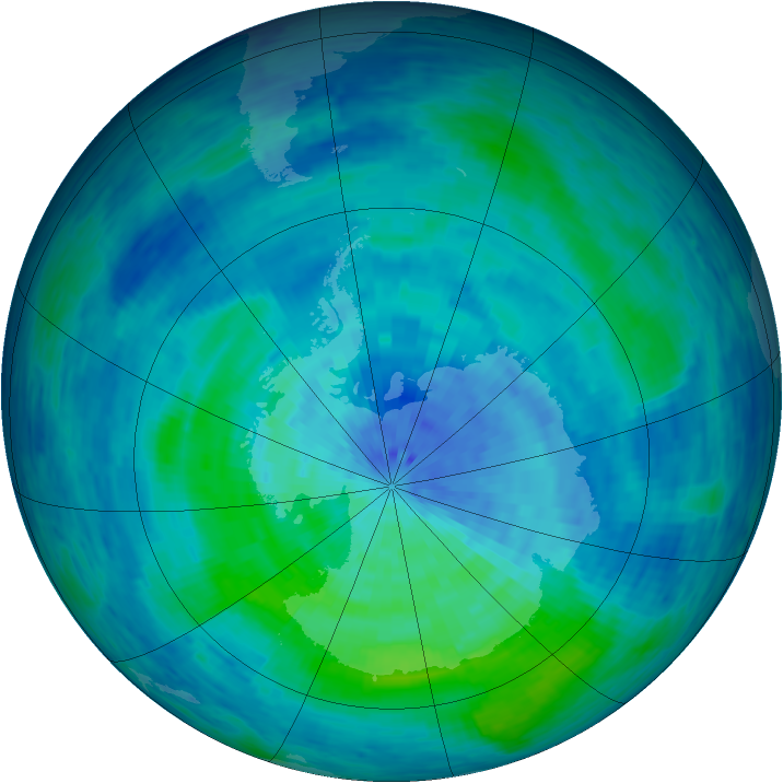 Antarctic ozone map for 12 March 1994